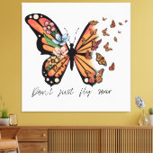 Dont Jusr Fly Soar Butterflies und Blume Leinwanddruck (Insitu (Wohnzimmer))