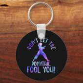 Dont Let The Ponytail Fool You Funny For Karate Gi Schlüsselanhänger (Vorderseite)