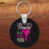 Dont Let The Ponytail Fool You Funny Karate Girl Schlüsselanhänger (Vorderseite)
