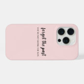 Don't Look Back Modern Uplifting Peachy Pink iPhone Hülle (Rückseite (Horizontal))