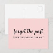Don't Look Back Peachy Pink Design Postkarte (Vorne/Hinten)