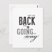 Don't look back, You're not going that way. Postkarte (Vorne/Hinten)