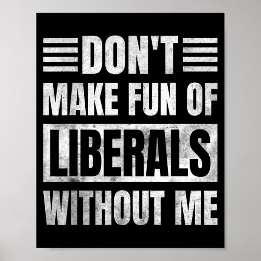 Don't Make Fun Of Liberals Without Me  Poster (Vorne)
