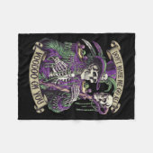 Don't Make Me Go All Voodoo On You Skeleton Mardi  Fleecedecke (Vorderseite (Horizontal))
