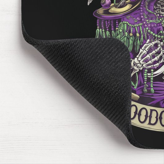 Don't Make Me Go All Voodoo On You Skeleton Mardi Mousepad (Ecke)