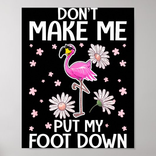 Don't Make Me Put My Foot Down Funny Flamingo Love Poster (Vorne)