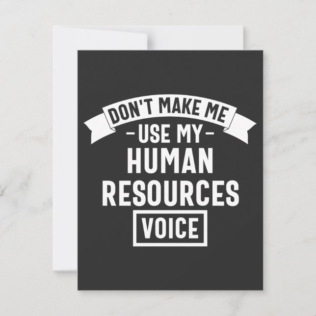 dont make me use my hr voice, funny job (Vorderseite)