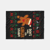 Don't Make This Ginger Snap Redhead Ugly Christmas Fleecedecke (Vorderseite (Horizontal))