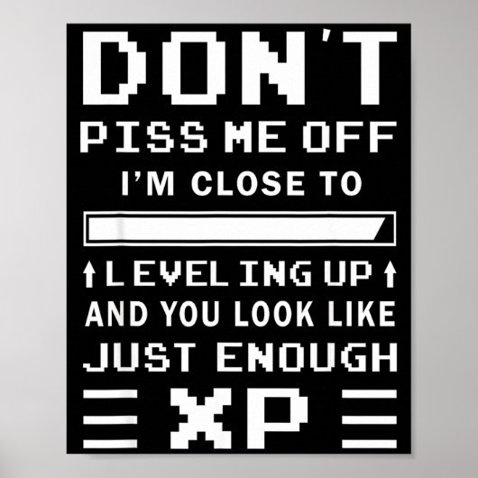 Don't Me Off I'm Close To Leveling Up Funny Gamer Poster (Vorne)