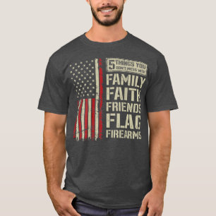 Dont Mess mit Familie Glaubensfreunden Flag Feuerw T-Shirt