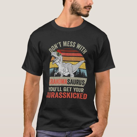 Dont Mess mit Grandmasaurus Rex Dino Oma Dino T-Shirt (Vorderseite)