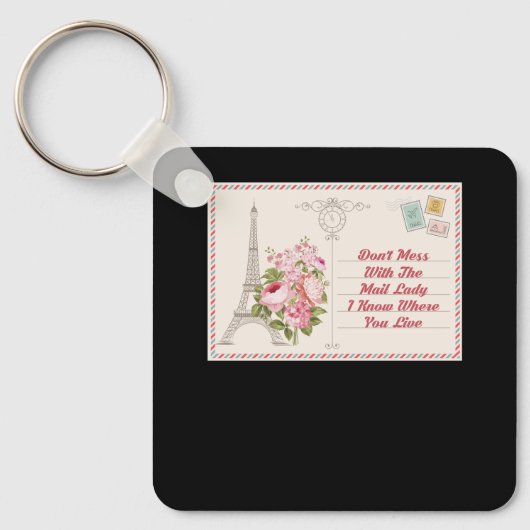 Dont Mess mit Mail Lady Carrier Postfrau Schlüsselanhänger (Vorderseite)