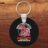 Don't Mess With Auntiesaurus - Aunty Auntie Gender Schlüsselanhänger (Vorderseite)