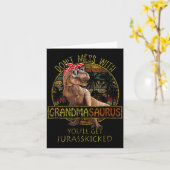 Don't Mess With Grandmasaurus You'll Get Jurkicked Karte (Gelbe Blume)