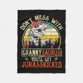 Don't Mess With Grannysaurus You'll Get Jurkicked  Fleecedecke (Vorderseite)