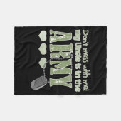 Dont Mess With Me My Uncle Is In The Army Baby  Fleecedecke (Vorderseite (Horizontal))