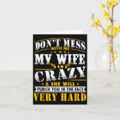 Dont Mess With Me My Wife Is Crazy She Will Punch Karte (Gelbe Blume)
