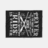 Don't Mess With My Kids! Mom Fleecedecke (Vorderseite (Horizontal))