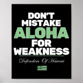 Don't Mistake Aloha For Weakness (on Back)  Poster (Vorne)