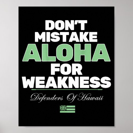 Don't Mistake Aloha For Weakness (on Back)  Poster (Vorne)