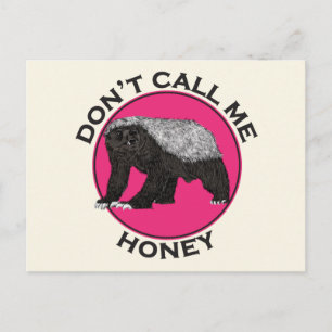 Dont nennt mich Honey Badger Badass Pink Feminist  Postkarte