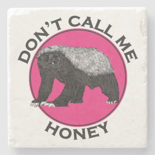 Dont nennt mich Honey Badger Funny Feminist Pink A Steinuntersetzer (Vorderseite)
