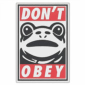 Don't Obey Funny Frog Resist No King USA Aufkleber (Vorderseite)