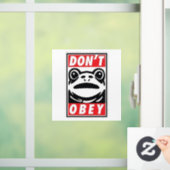 Don't Obey Funny Frog Resist No King USA Fensteraufkleber (Zuhause)