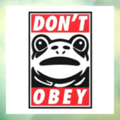 Don't Obey Funny Frog Resist No King USA Fensteraufkleber (Blatt 3)