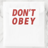 Don't Obey Portland Frog Protest Rechteckiger Aufkleber (Tasche)