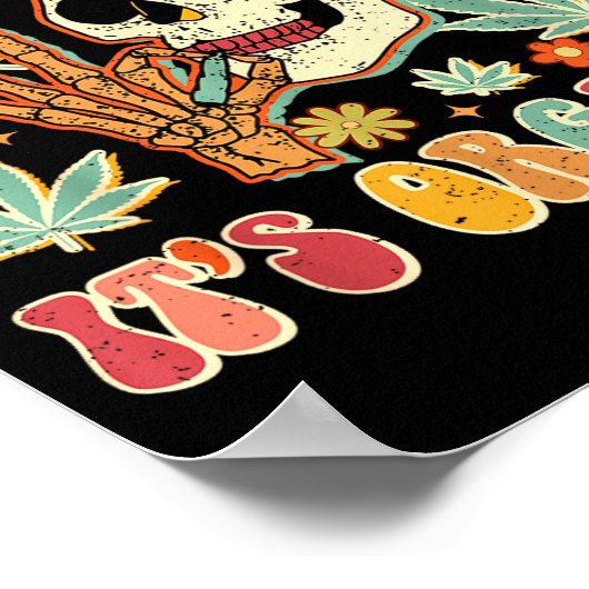 Don't Panic It's Organic Weed Skull  Poster (Ecke)