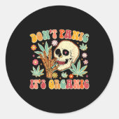 Don't Panic It's Organic Weed Skull  Runder Aufkleber (Vorderseite)