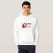 DON'T QUIT – Bold Red Motivation Design Hoodie (Vorne ganz)