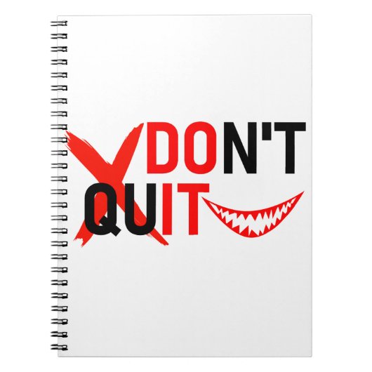 DON'T QUIT – Bold Red Motivation Design Notizblock (Vorderseite)
