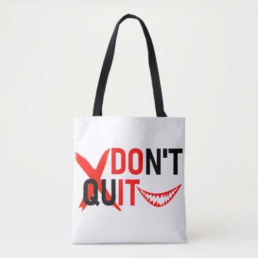 DON'T QUIT – Bold Red Motivation Design Tasche (Vorderseite)