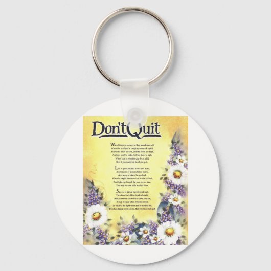 dont quit=inspirational poem schlüsselanhänger (Vorderseite)