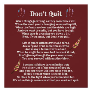 "Don't Quit Poem" - großer Plakatdruck Poster
