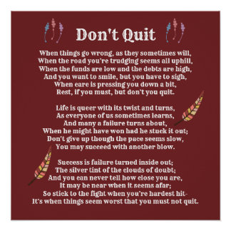 "Don't Quit Poem" - großer Plakatdruck Poster