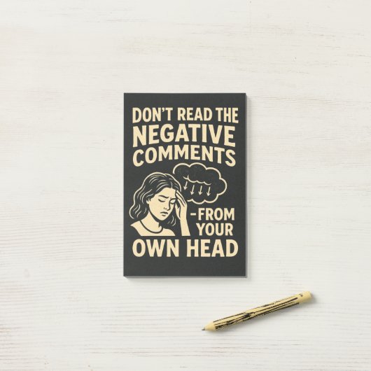 Don't read the negative comments post-it klebezettel (Auf Schreibtisch)