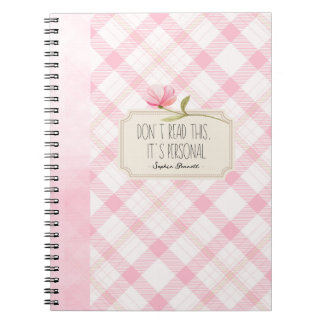 Don't Read This, It's Personal – Cute Pink Floral Notizblock
