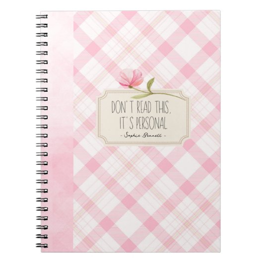 Don't Read This, It's Personal – Cute Pink Floral Notizblock (Vorderseite)