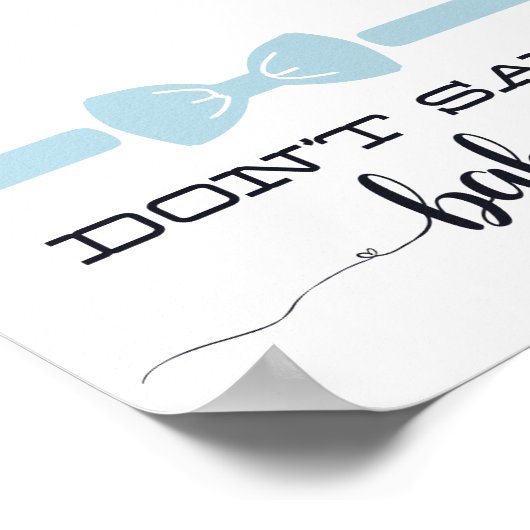 "Don't Say Baby" Baby Shower Game Schild (Ecke)