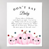 "Don't Say Baby" Halloween Baby Shower Game Poster (Vorne)