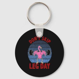 Don't Skip Leg Day, Funny Bodybuilding, Flamingo,  Schlüsselanhänger