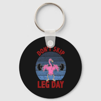 Don't Skip Leg Day, Funny Bodybuilding, Flamingo,  Schlüsselanhänger
