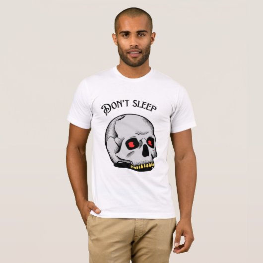 Don't Sleep Gothic Skull Graphic T-Shirt (Vorne ganz)
