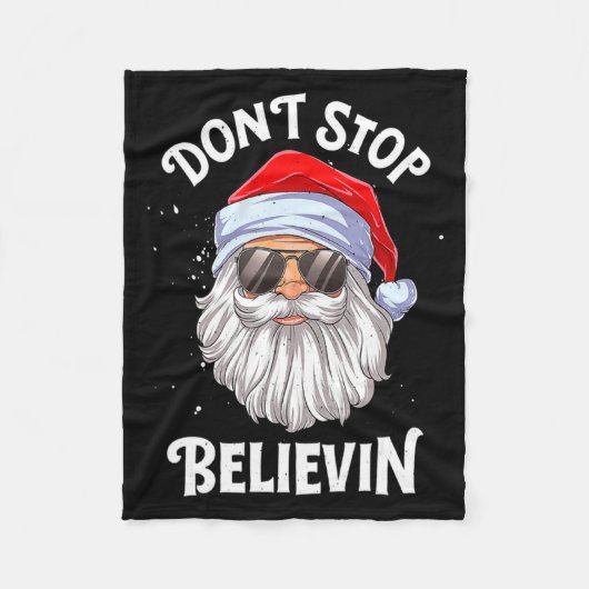 Dont Stop Believin Santa Christmas Boys Kids _1  Fleecedecke (Vorderseite)