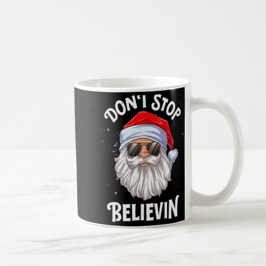 Dont Stop Believin Santa Christmas Boys Kids  Kaffeetasse (Rechts)