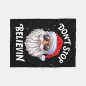 Dont Stop Believin Santa Funny Christmas Boys Kid Fleecedecke (Vorderseite (Horizontal))