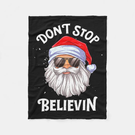 Dont Stop Believin Santa Funny Christmas Boys Kid Fleecedecke (Vorderseite)